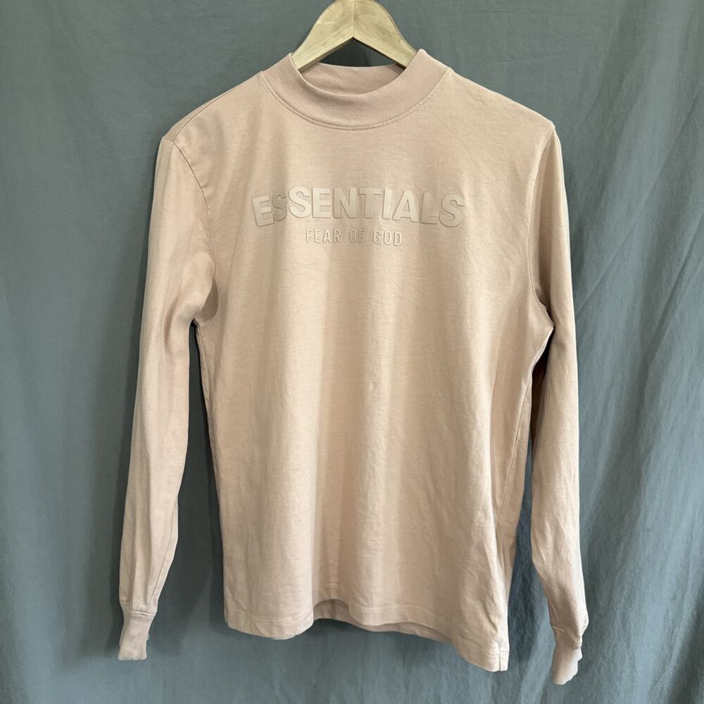 Fear of God Essentials Long Sleeve Mock Neck Tee Blush‎ Beige Neutralcore Size L